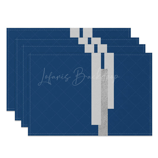 Lofaris Classic Blue and Grey Abstract Placemats Set of 4 Modern Art Design for Kitchen Dining Room Table