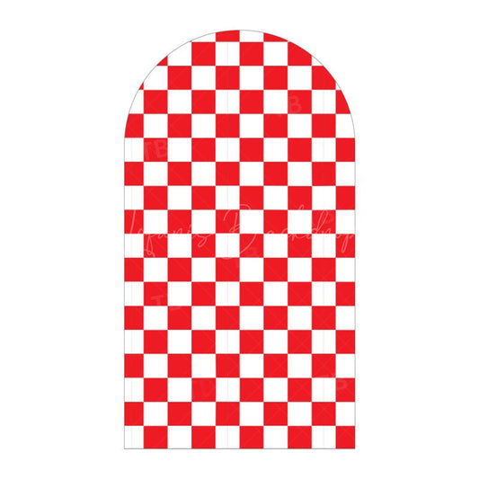 Lofaris Classic Checkered Pattern Arch Backdrop Crisp Grid Patterns With Clean Lines Elegant Party Decorations