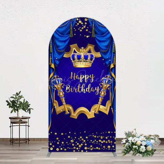 Lofaris Classic Crown Scepter Tassel Birthday Arch Backdrop