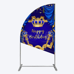 Lofaris Classic Crown Scepter Tassel Birthday Half Moon Arch Backdrop