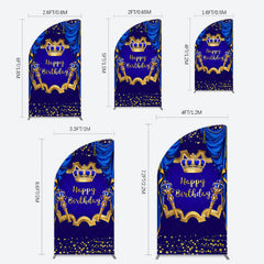 Lofaris Classic Crown Scepter Tassel Birthday Half Moon Arch Backdrop