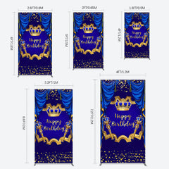 Lofaris Classic Crown Scepter Tassel Birthday Rectangle Backdrop