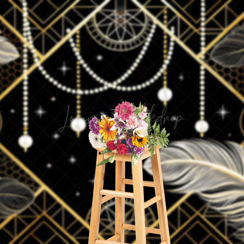 Lofaris Classic Gatsby Theme Pearl Lines Elegant Backdrop