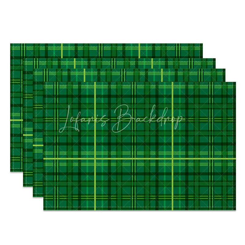 Lofaris Classic Green Plaid Set of 4 Placemats Tartan Checkered St. Patricks Day and Spring Dining Table Mats