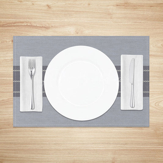 Lofaris Classic Grey Striped Placemats Set of 4 Simple and Modern Design for Farmhouse Kitchen Dining Table