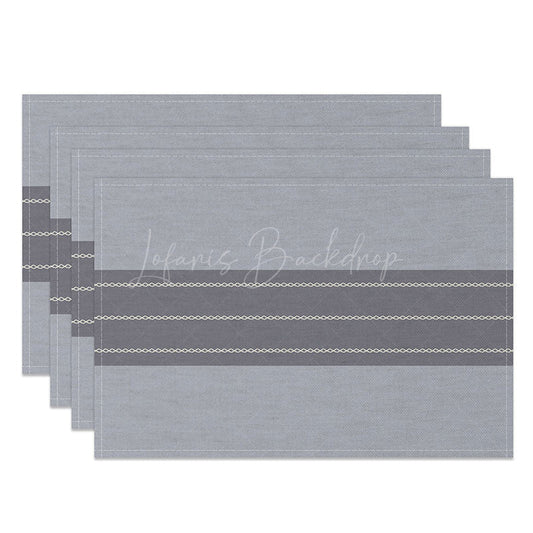 Lofaris Classic Grey Striped Placemats Set of 4 Simple and Modern Design for Farmhouse Kitchen Dining Table