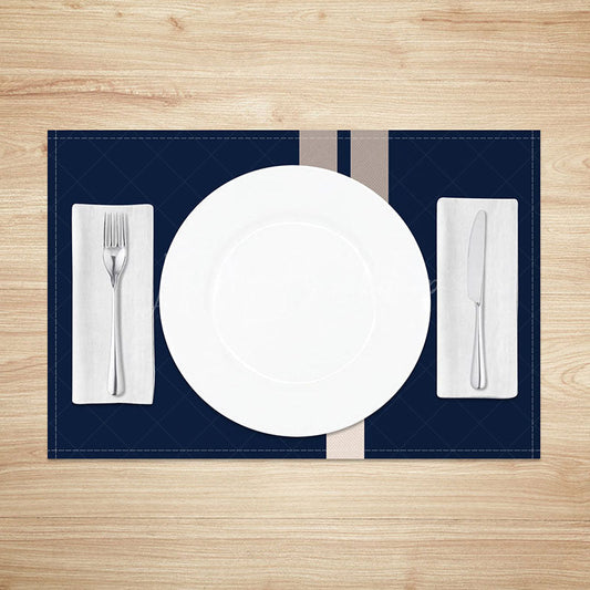 Lofaris Classic Navy Blue and Grey Abstract Placemats Set of 4 Modern Kitchen Decor for Everyday Dining