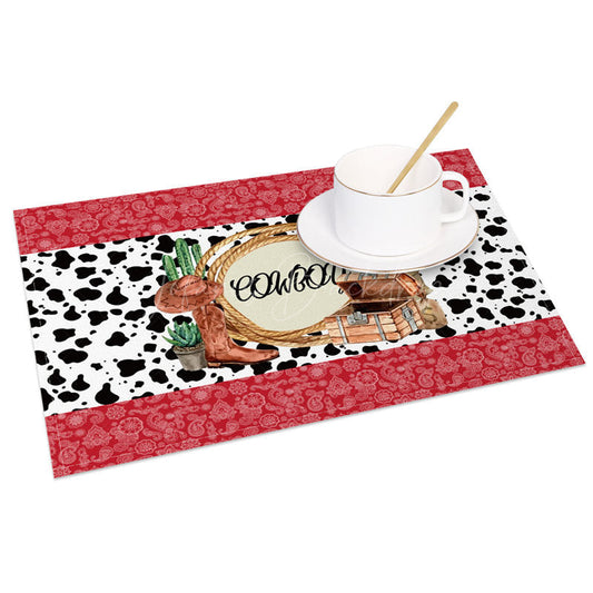 Lofaris Classic Retro Patterns Cowboy Set of 4 Placemats