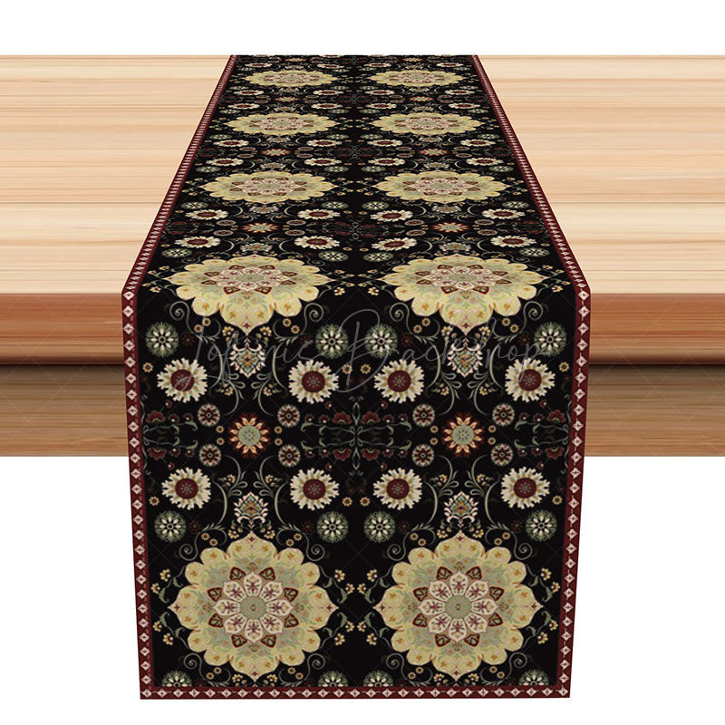 Lofaris Classic Slovak Folk Art Table Runner with Repeating Pattern for Traditional and European Decor