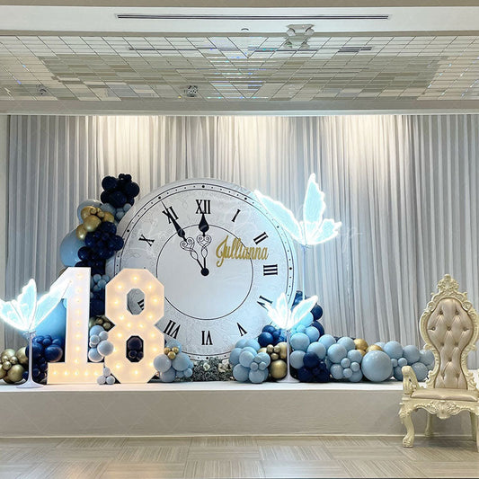 Lofaris Classical Retro Clock Sweet Round Birthday Backdrop