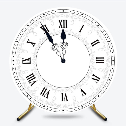 Lofaris Classical Retro Clock Sweet Round Birthday Backdrop