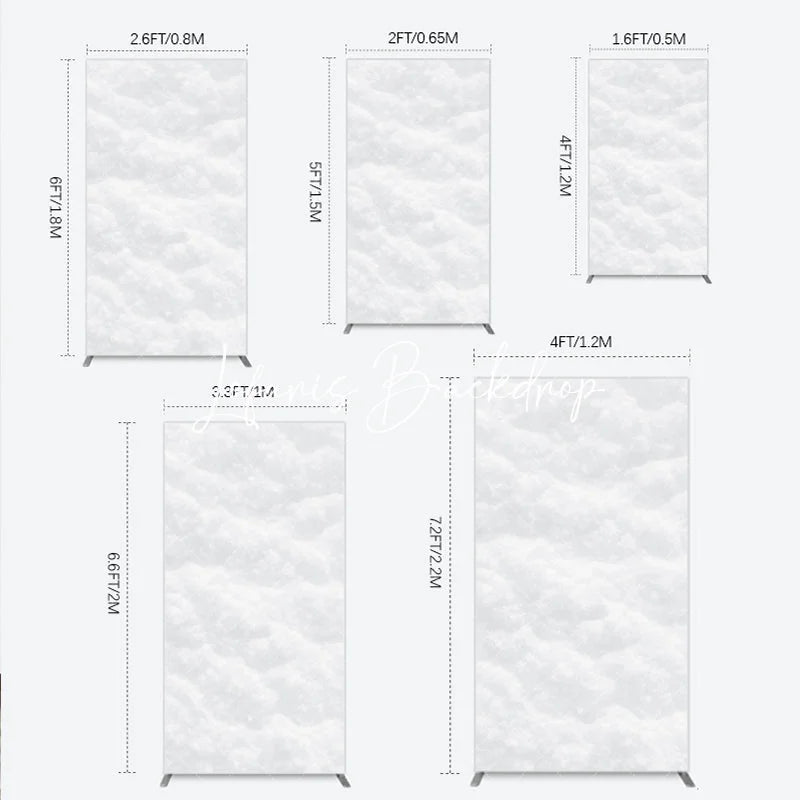 Lofaris Clean White Snow Texture Rectangle Arch Backdrop Winter Wonderland Holiday Party Photography Decor