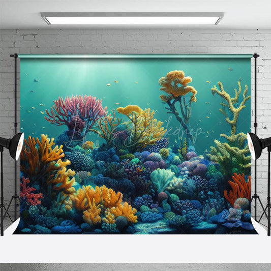 Lofaris Clear Seabed Coral Reef Mermaid Cave Combo Set Backdrop