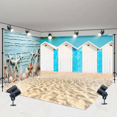 Lofaris Coastal Beach Hut and Starfish Room Set Backdrop Summer Vacation Photography Decor