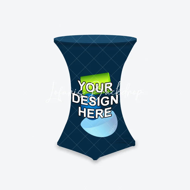 Lofaris Cocktail Table With Custom Stretch Tablecloth For Event
