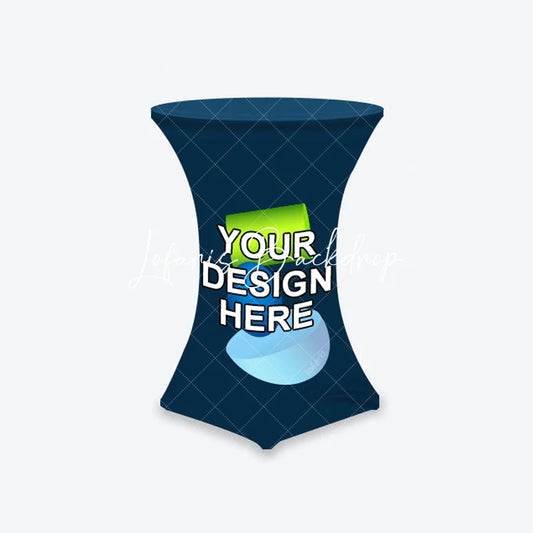 Lofaris Cocktail Table With Custom Stretch Tablecloth For Event