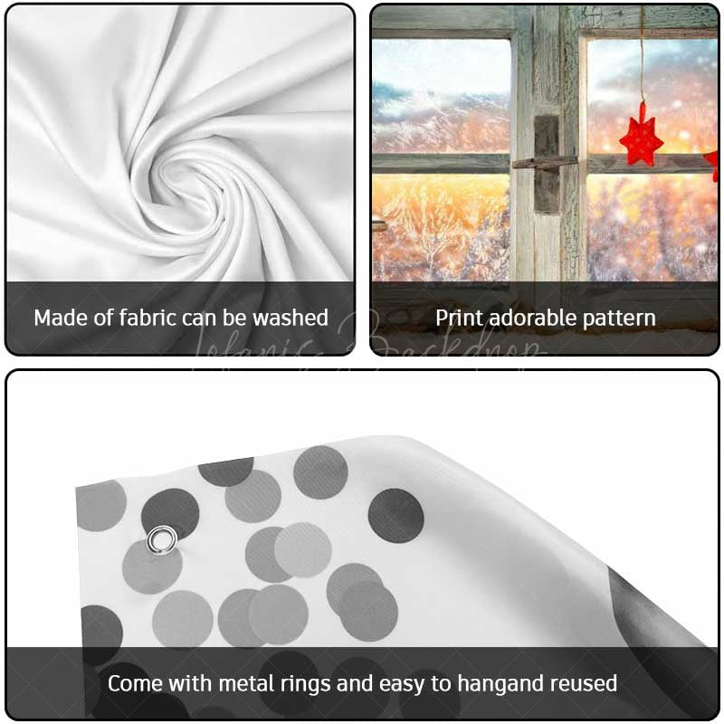 Lofaris Cold Winter Wood Blurred Window Garage Door Banner