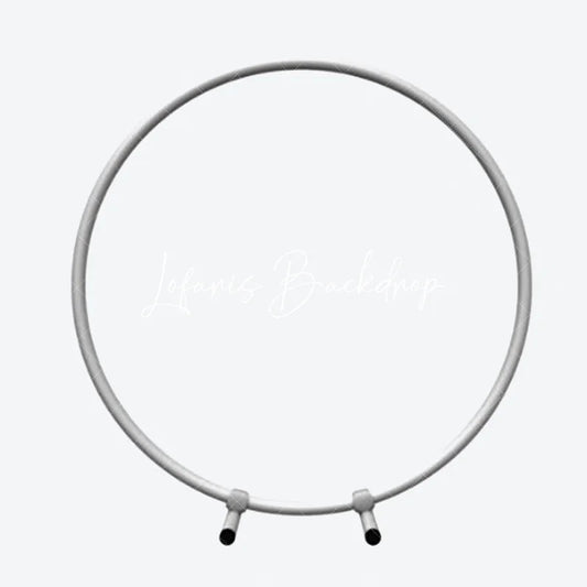 Lofaris Collapsible Tabletop Hoop Stand Silver Round Arch Frame for Party Decor