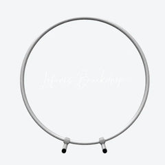 Lofaris Collapsible Tabletop Hoop Stand Silver Round Arch Frame for Party Decor