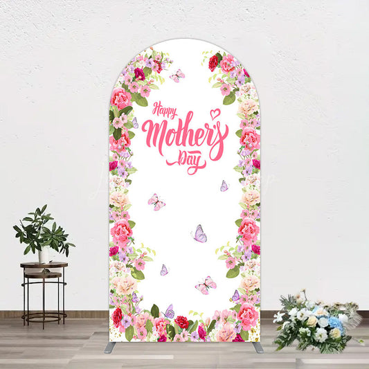Lofaris Color Floral Spring Happy Mothers Day Arch Backdrop