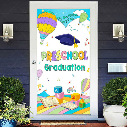 Lofaris Color Hot Air Balloon Preschool Graduation Door Cover
