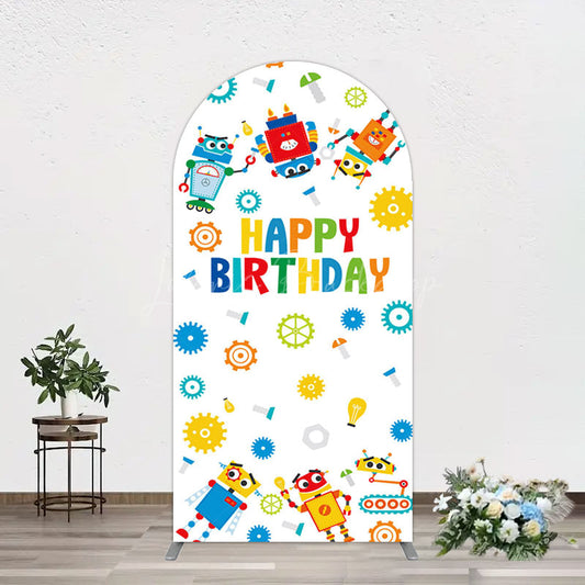 Lofaris Color Measuring Robot Happy Birthday Arch Backdrop
