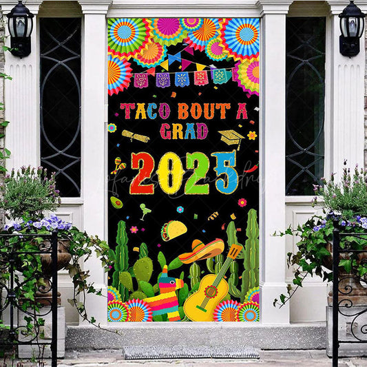 Lofaris Color Mexican Cactus Taco Bout A Grad 2025 Door Cover