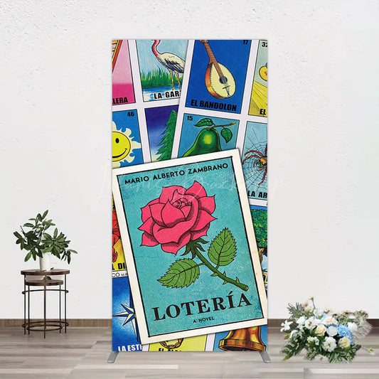 Lofaris Color Mexican Lottery Card Birthday Rectangle Backdrop
