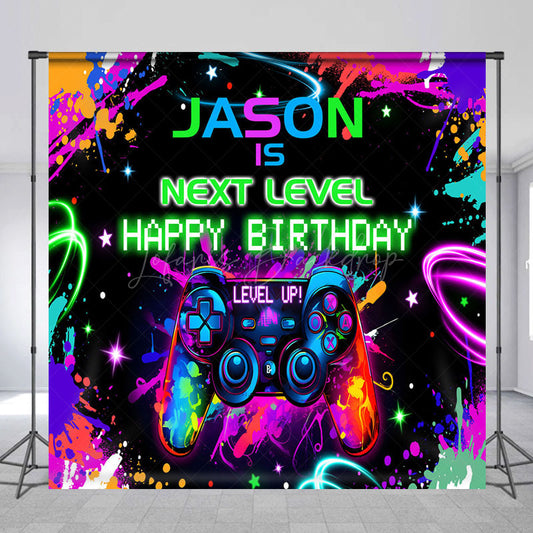 Lofaris Color Neon Next Level Games Custom Birthday Backdrop