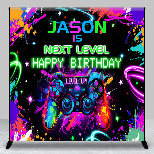 Lofaris Color Neon Next Level Games Custom Birthday Backdrop