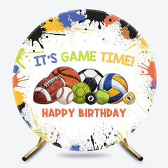 Lofaris Color Splash Painting Balls Round Birthday Backdrop