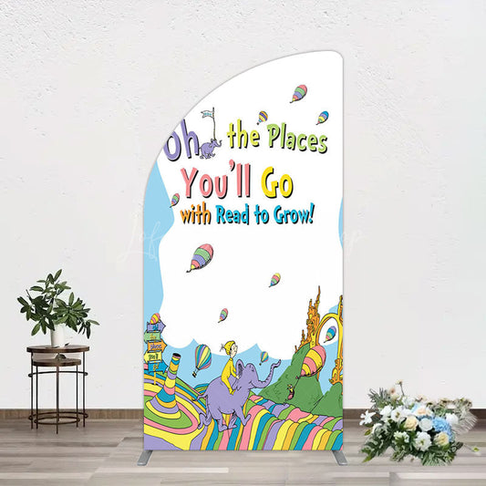 Lofaris Color The Places You Will Go Birthday Half Moon Arch Backdrop