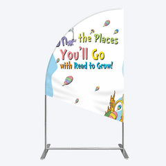 Lofaris Color The Places You Will Go Birthday Half Moon Arch Backdrop