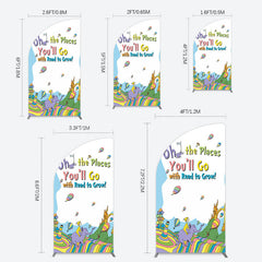 Lofaris Color The Places You Will Go Birthday Half Moon Arch Backdrop