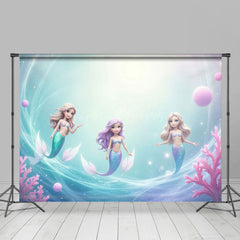 Lofaris Color Undersea Coral Mermaid Cake Smash Backdrop