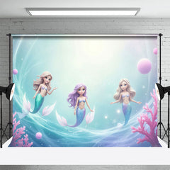 Lofaris Color Undersea Coral Mermaid Cake Smash Backdrop