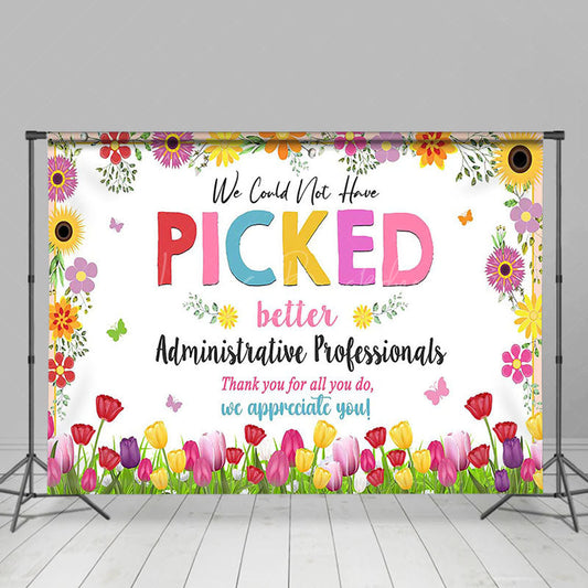 Lofaris Colored Floral Administrative Professionals Backdrop