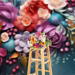 Lofaris Colorful 3D Floral Photography Backdrop Vibrant Spring Flower Bloom Photo Background Garden Nature Art Booth Prop