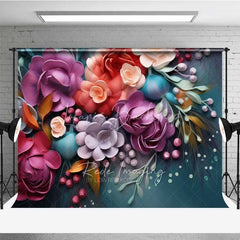 Lofaris Colorful 3D Floral Photography Backdrop Vibrant Spring Flower Bloom Photo Background Garden Nature Art Booth Prop