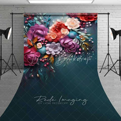 Lofaris Colorful 3D Floral Sweep Photo Backdrop Vibrant Spring Flower Bloom Background Garden Nature Art Floor Prop