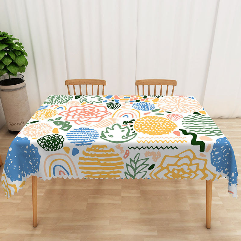 Lofaris Colorful Abstract Art Tablecloth Modern Expressionist Painting Design for Creative and Eclectic Decor