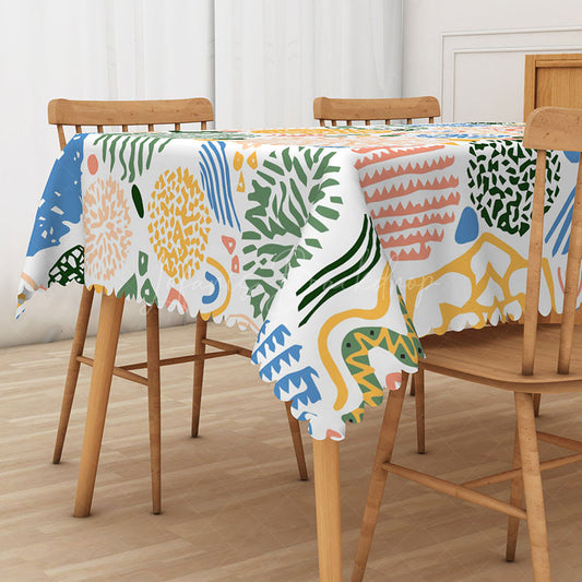 Lofaris Colorful Abstract Art Tablecloth Modern Expressionist Painting Design for Creative and Eclectic Decor