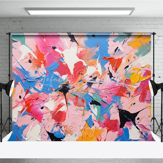 Lofaris Colorful Abstract Paint Splatter Photography Backdrop Vibrant Artistic Party Decor for Kids and Adults