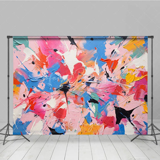 Lofaris Colorful Abstract Paint Splatter Photography Backdrop Vibrant Artistic Party Decor for Kids and Adults