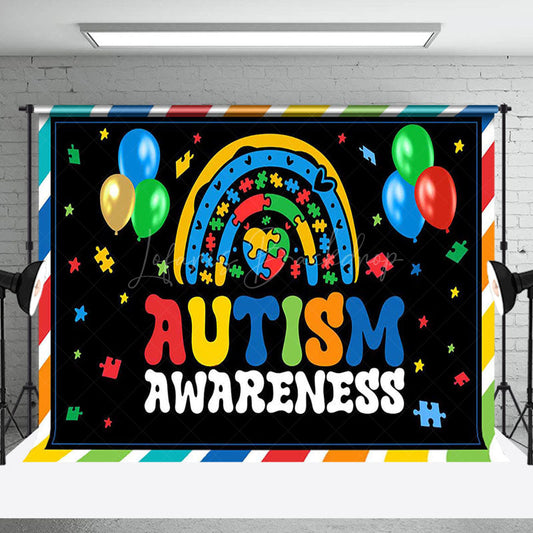 Lofaris Colorful Balloon Puzzle Autism Awareness Backdrop