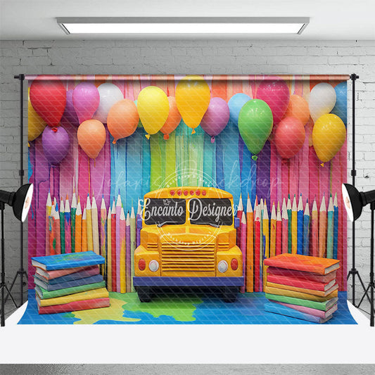 Lofaris Colorful Balloon Welcome Back To School Studio Backdrop