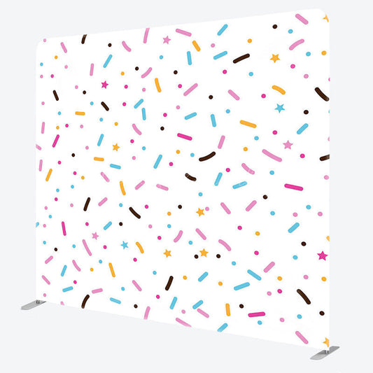Lofaris Colorful Candy Stars Birthday Pillow Case Backdrop