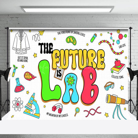 Lofaris Colorful Chemical Equipment The Future Lab Backdrop
