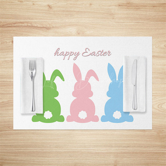 Lofaris Colorful Cute Bunny Happy Easter Set Of 4 Placemats