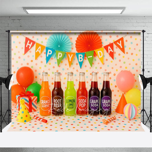 Lofaris Colorful Dots Wall Juice Birthday Cake Smash Backdrop